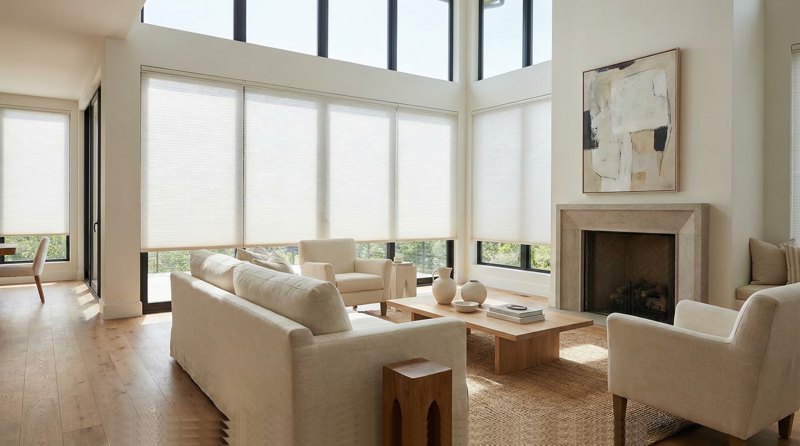 Luxury home with curtains